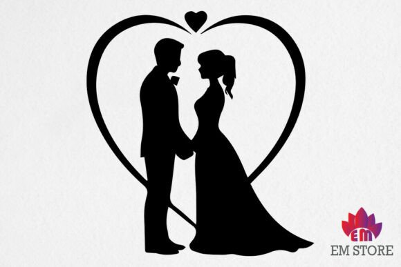 Download Wedding Heart SVG - Bride and Groom - Heart svg Collection