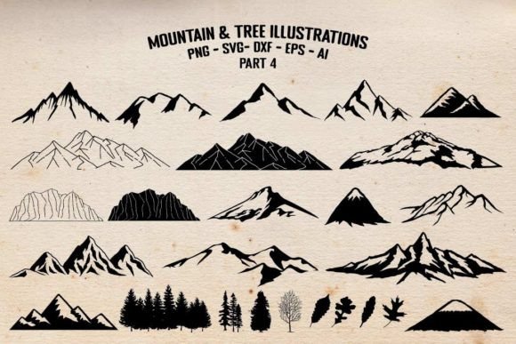 Download Mountains and Trees Illustrations Vector - Illustrations Collection