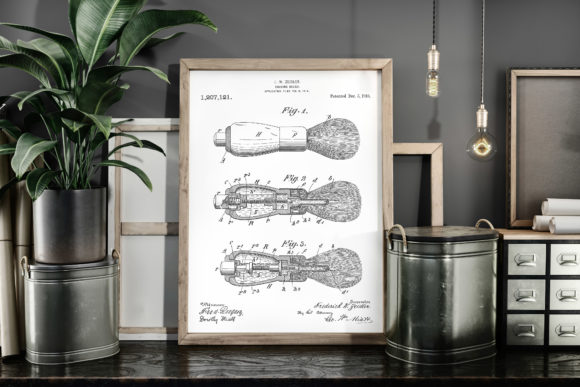 Download Shaving Brush 1916 Patent Art Poster - 1916 Collection