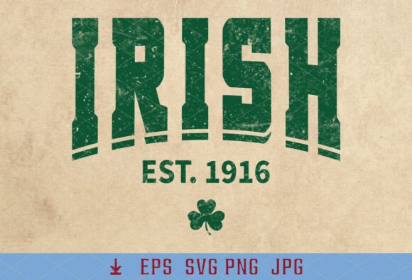 Download Distressed Irish Varsity 1916 St Patrick - Premium Resources